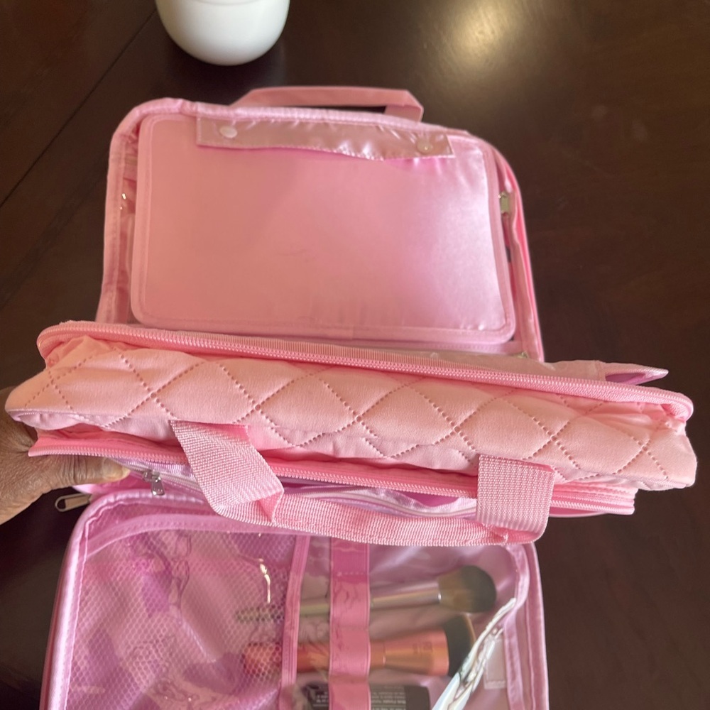 POPPIN10 (50 Available) DISCOUNT) Pink Cosmetic Bag Hanging Toiletry Makeup Bag - Picture 11 of 11